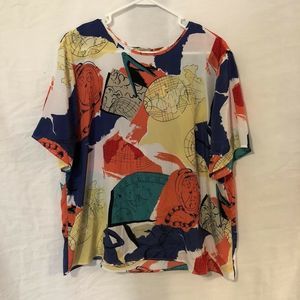 Plus Preferred Plus Size 2X Top Global Print 487